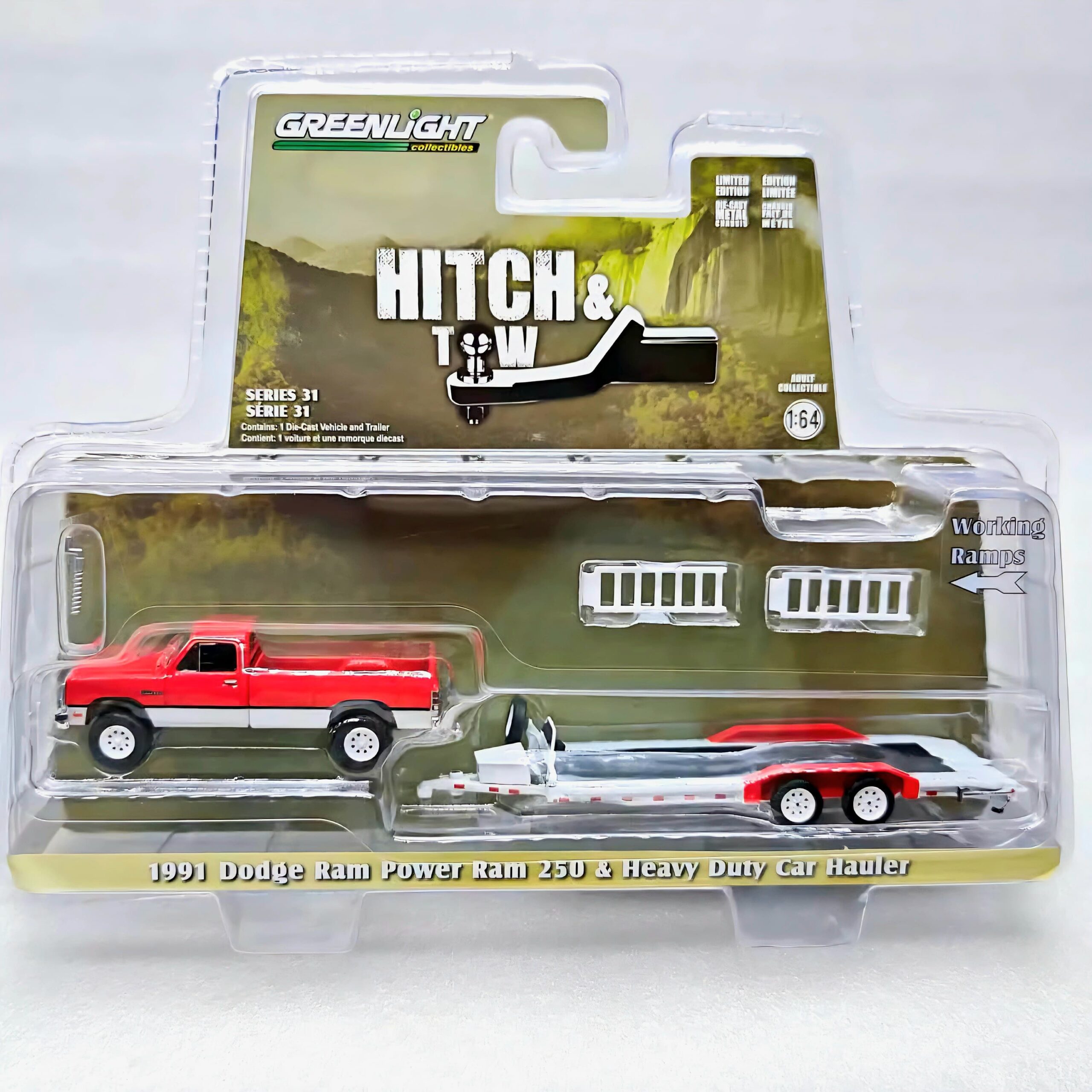 Macheta Dodge Ram + Platformă Greenlight 1 Macheta Dodge Ram + Platformă Greenlight