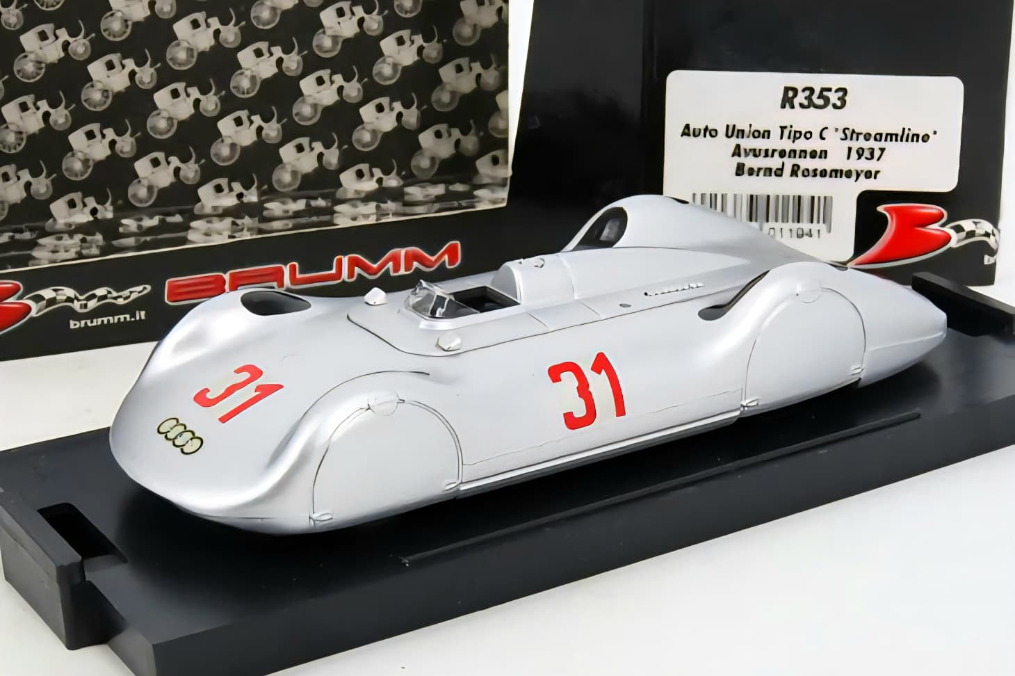 Machetă Auto Union Typ C Stromlinienwagen Brumm 1 Machetă Auto Union Typ C Stromlinienwagen Brumm