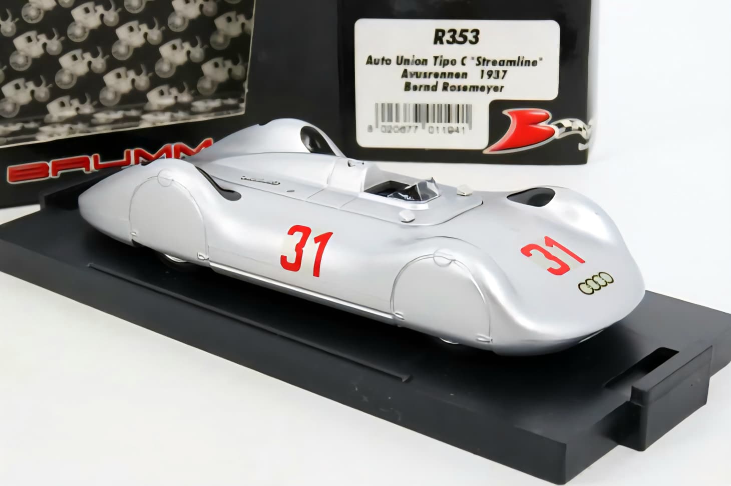 Machetă Auto Union Typ C Stromlinienwagen Brumm 4 Machetă Auto Union Typ C Stromlinienwagen Brumm - imagine 4