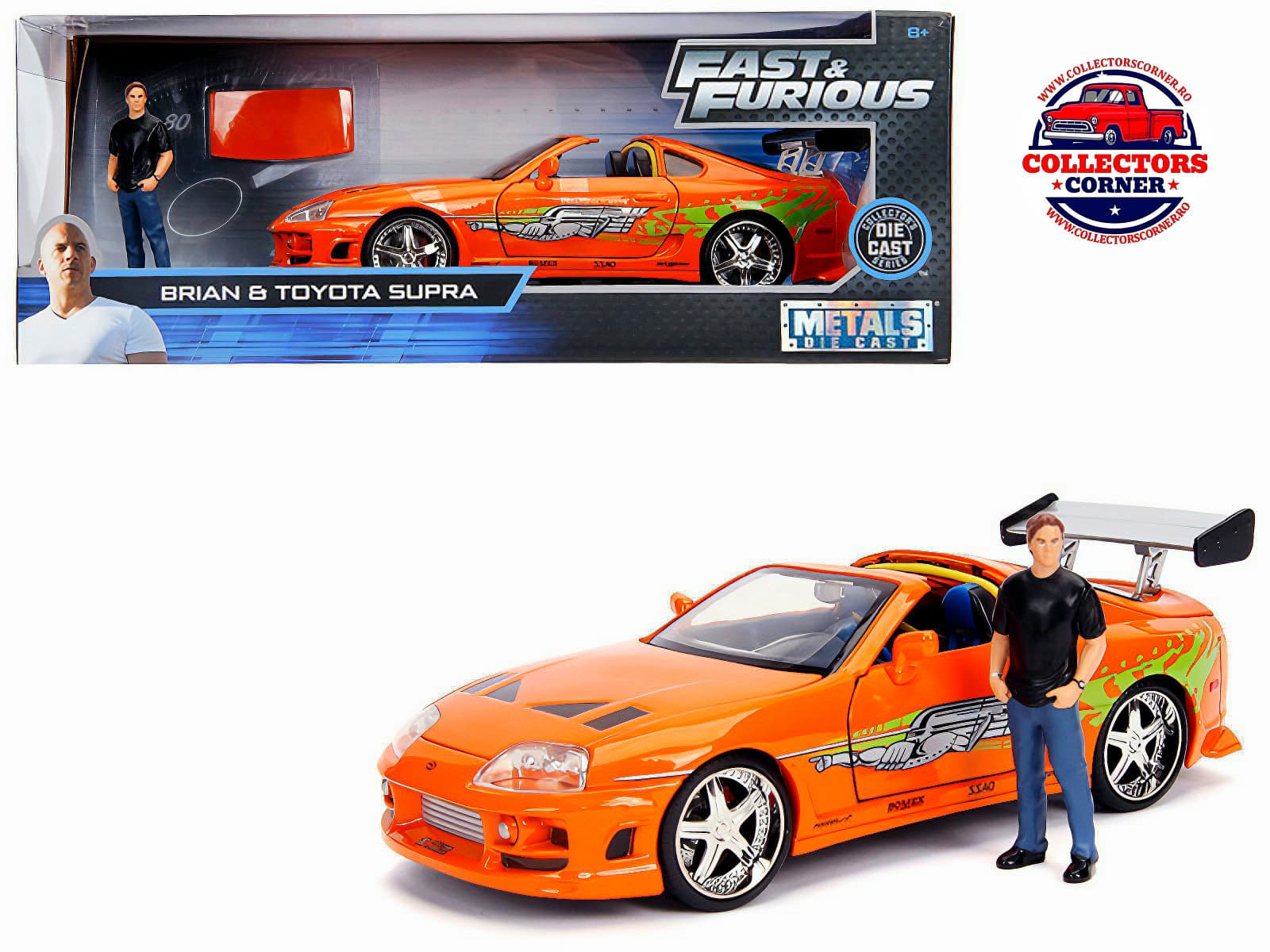 Macheta Toyota Supra + Figurina „F&F Series” 1:24 Jada Toys 1 Toyota Supra + Figurina 2