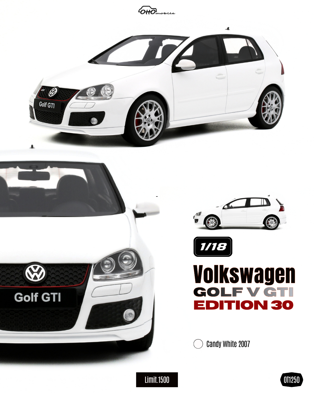 Machetă Volkswagen Golf V GTI Edition 30 1:18 Otto Models 1 volkswagen golf gti