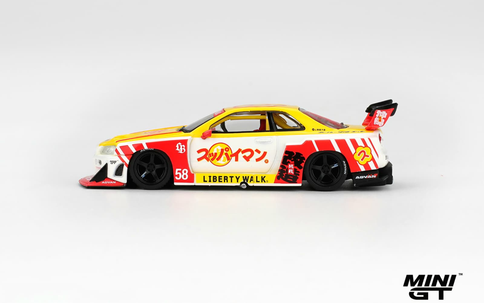 Macheta Nissan GT-R (R34) LB-Super Silhouette Skyline 1:64 Mini GT 2 Macheta Nissan GT-R (R34) LB-Super Silhouette Skyline 1:64 Mini GT - imagine 2